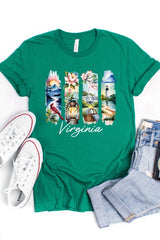 US3001-E3061VA Virginia State Brushstroke Graphic Tee $12.5