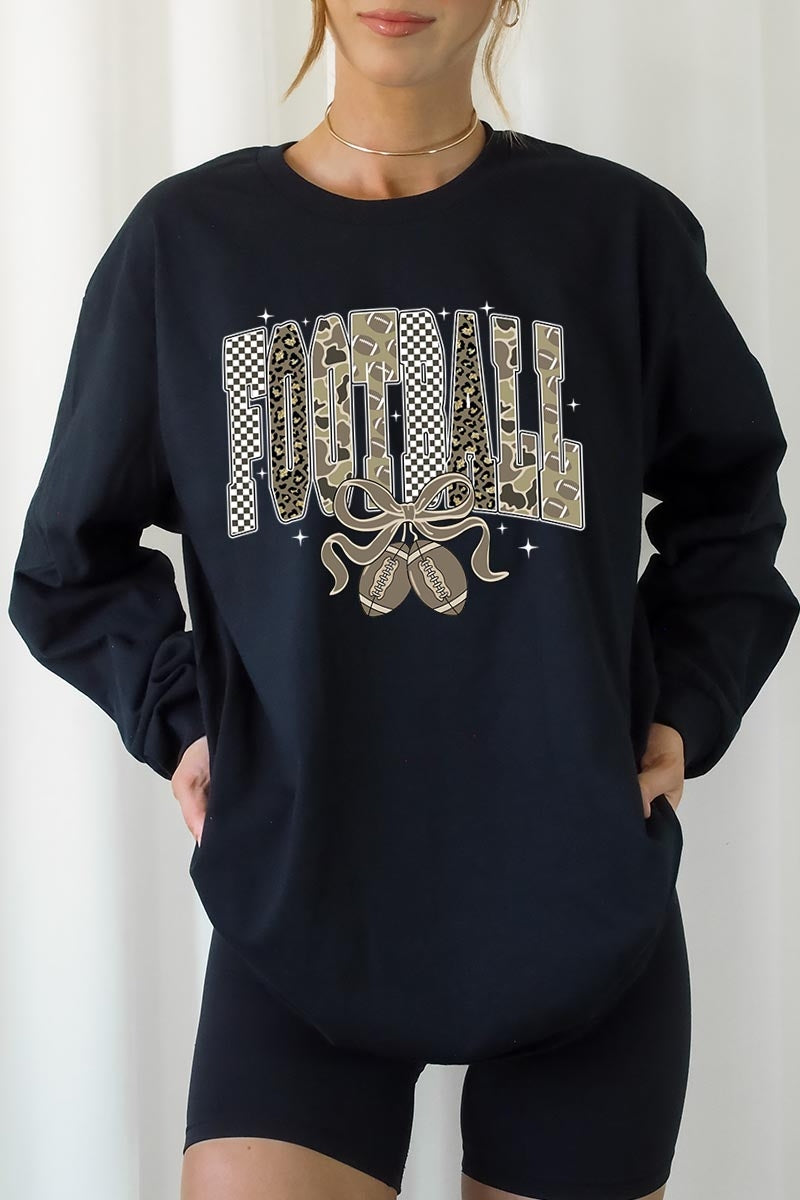 UL240-E3132 Camo Football Graphic Long Sleeve Tee $13.75