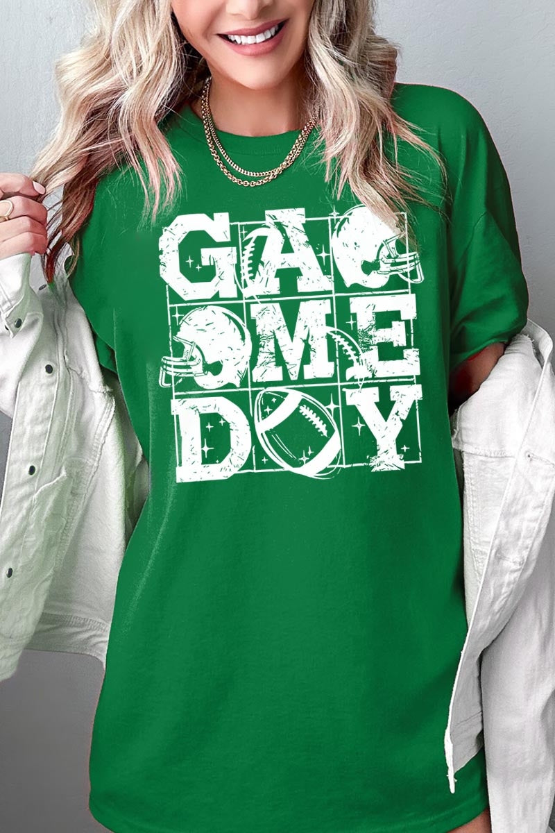5000P-E3073 Distressed Game Day Graphic Plus Heavy Cotton Tee $12.75