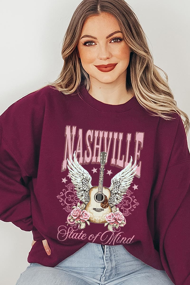 UL180P-E3157 Nashville Rose Graphic Plus Sweatshirt $25