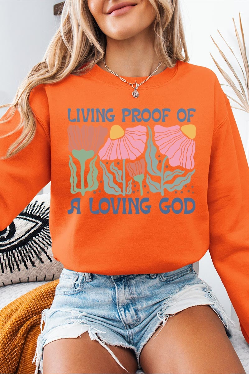 UL180P-E3066 Living Proof of a Loving God Plus Sweatshirt $25