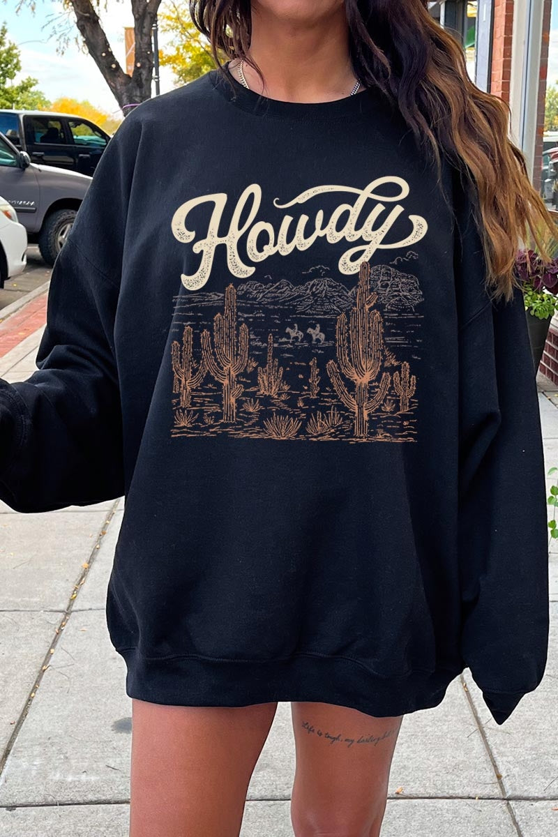UL180-E3095 Howdy Desert Western Graphic Sweatshirt $20