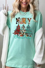 US3001-E3200 Merry Christmas Trees Graphic Tee $12.5