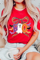 US3001P-E3120 Boo Brushstroke Bow Graphic Plus Tee $16