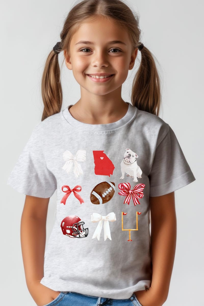 US3001Y-E3080Z Georgia Football Kids Graphic Tee $11
