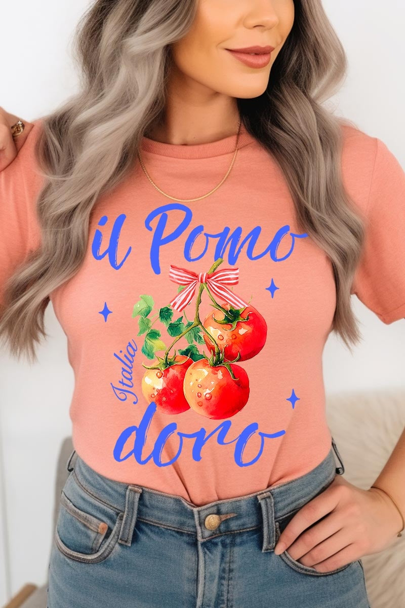 US3001P-E3070 Il Pomodoro Tomato Art Graphic Plus Tee $16