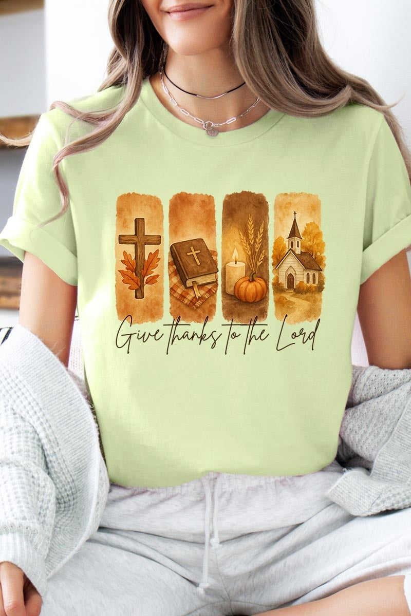 US3001P-E3169 Give Thanks To The Lord Graphic Plus Tee $16