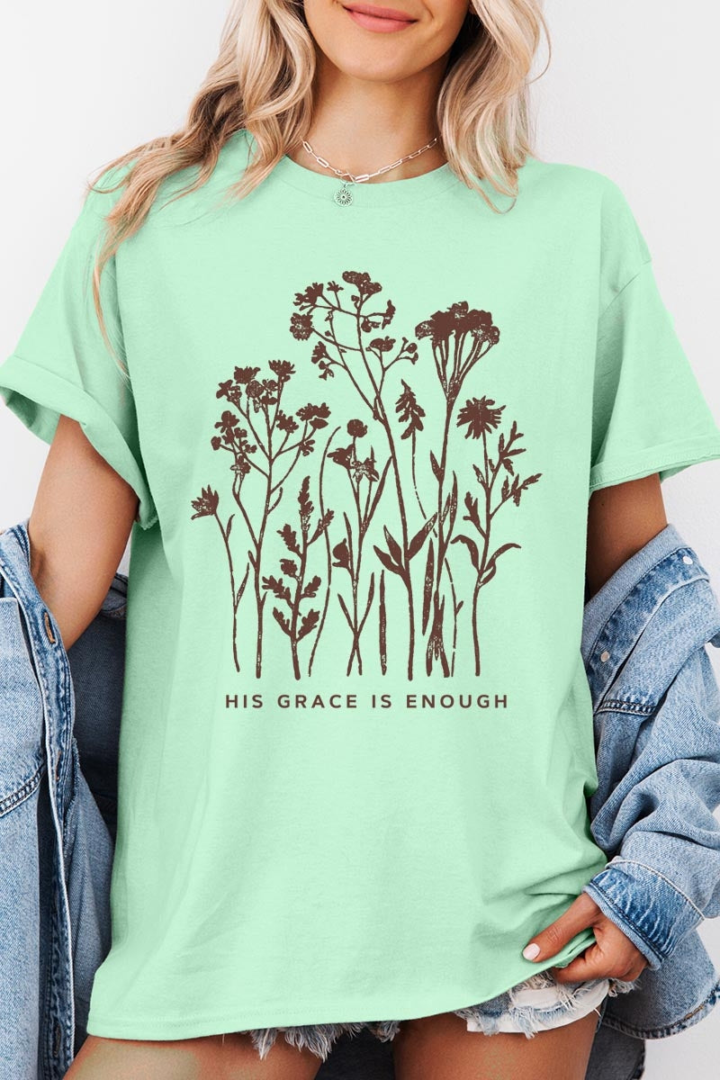 5000-E3146 Christian Wildflower Graphic Heavy Cotton Tee $9