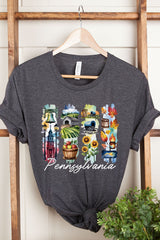 US3001P-E3061PA Pennsylvania State Brushstroke Graphic Plus Tee $16