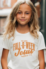 US3001Y-E3143Z Are You Fall O Ween Jesus Kids Graphic Tee $11