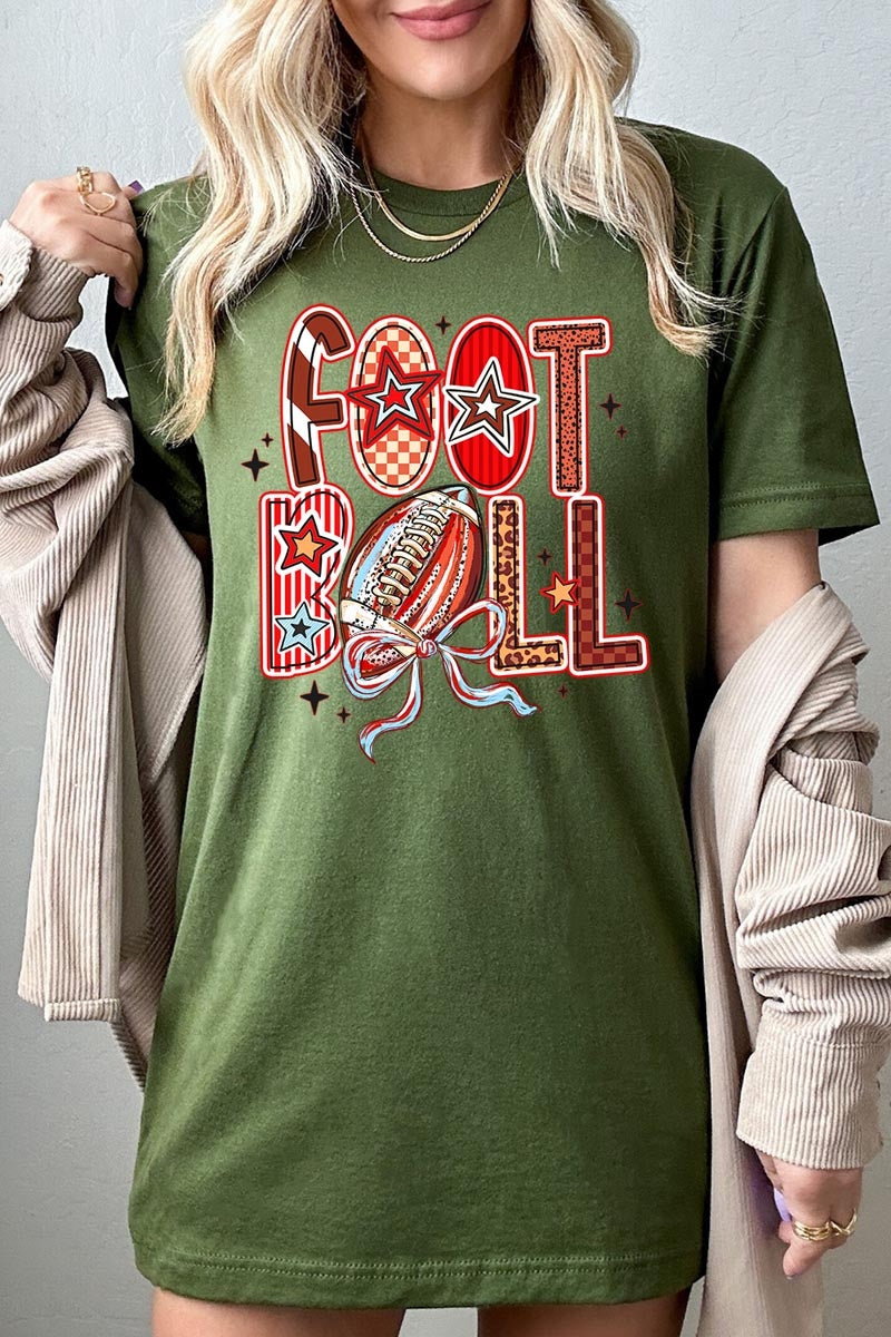 US3001P-E3053 Brushstroke Football Graphic Plus Tee $16