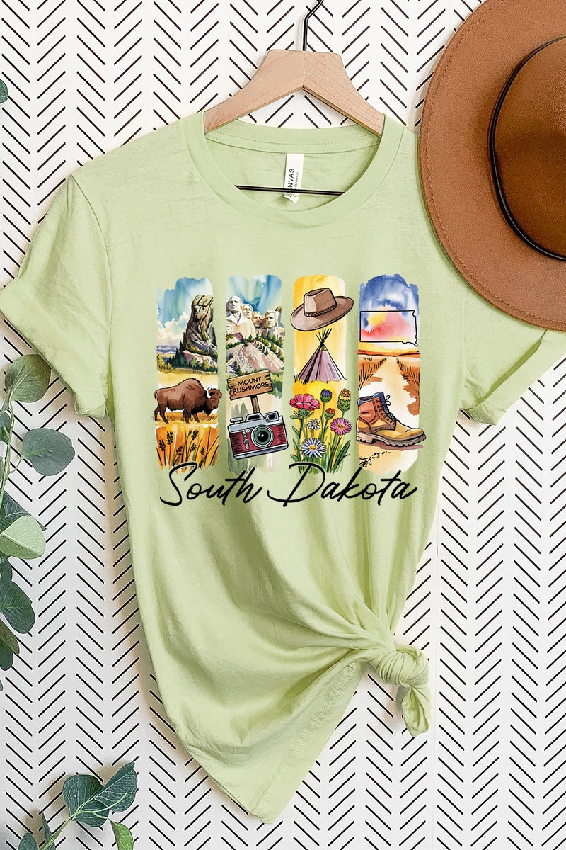 US3001-E3061SD South Dakota State Brushstroke Graphic Tee $12.5