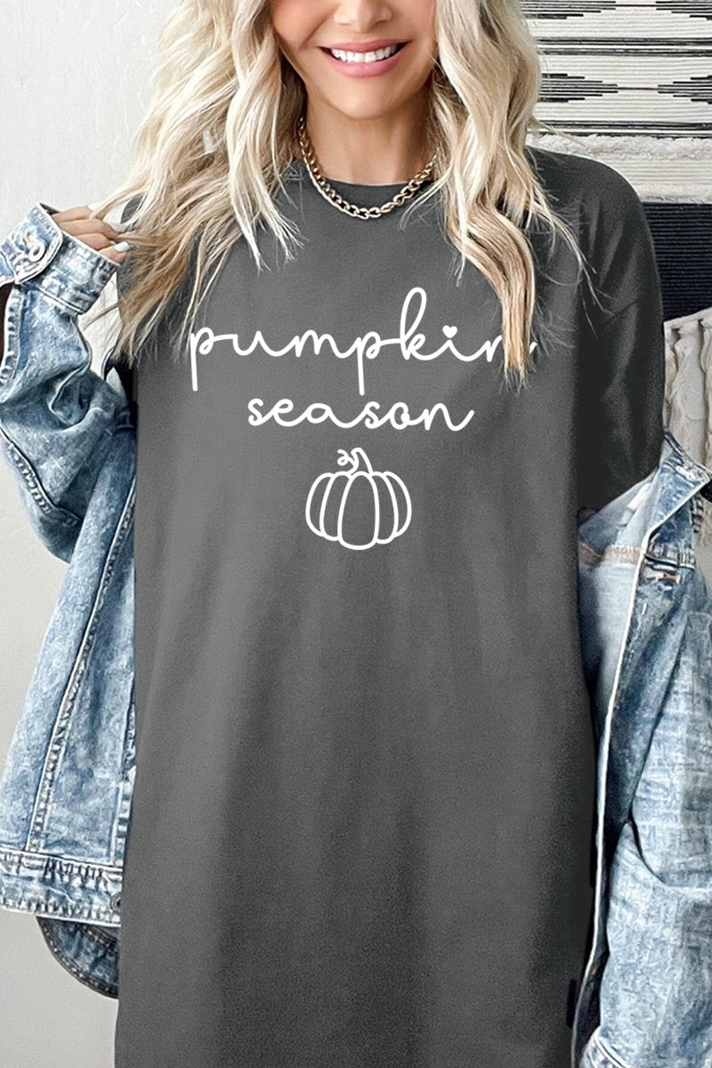 5000P-E3152 Pumpkin Season Graphic Plus Heavy Cotton Tee $12.75