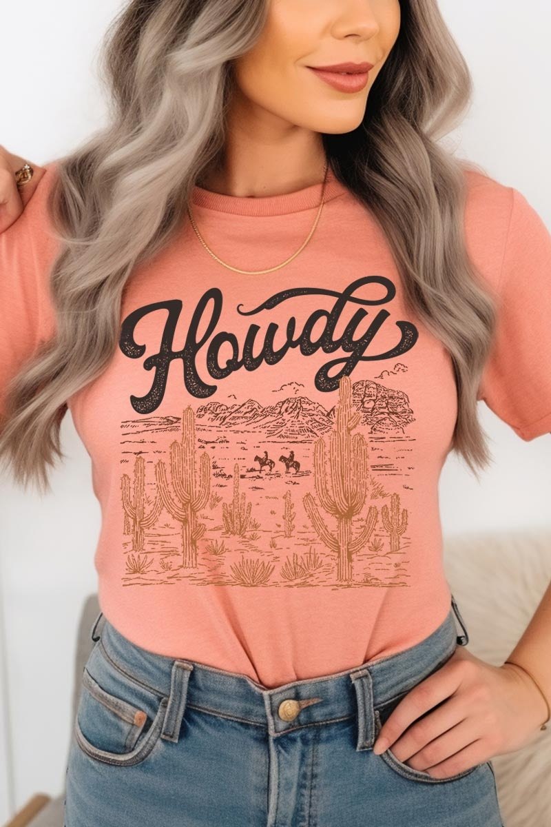 US3001-E3095 Howdy Desert Western Graphic Tee $12.5
