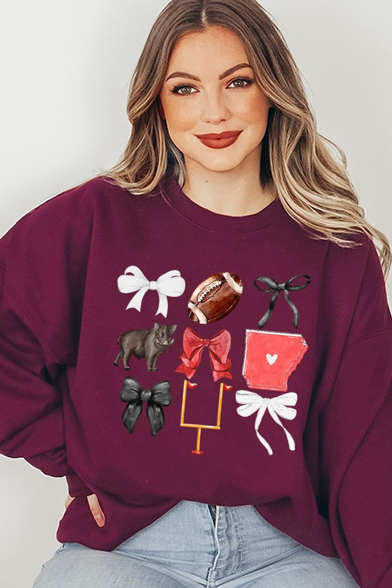 UL180P-E3077 Arkansas Football Graphic Plus Sweatshirt $25