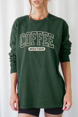 UL240P-E3207 Coffee Weather Graphic Plus Long Sleeve Tee $17