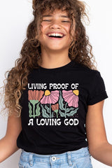 US3001Y-E3066Z Living Proof of a Loving God Kids Graphic Tee $11