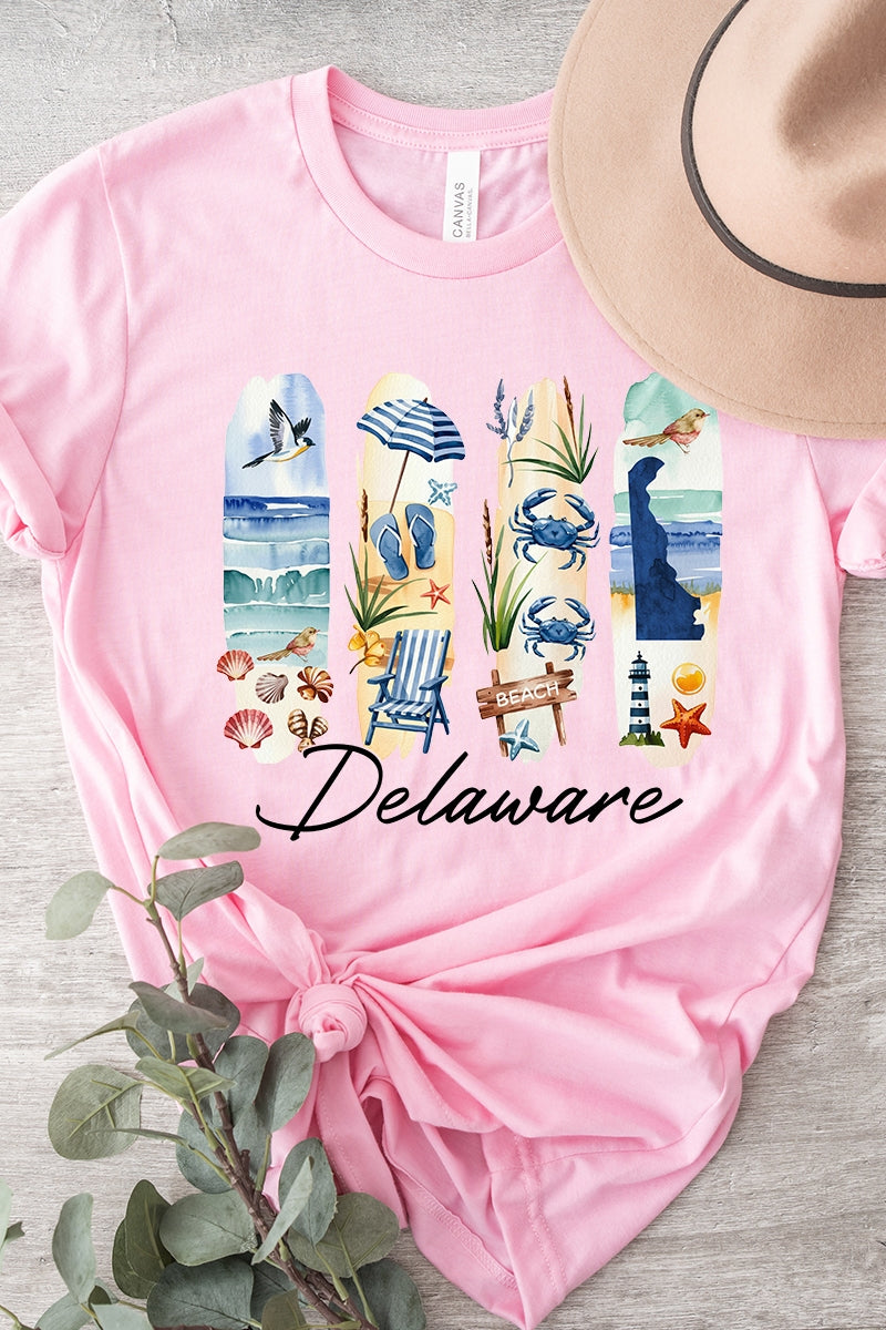 US3001P-E3061DE Delaware State Brushstroke Graphic Plus Tee $16
