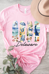 US3001P-E3061DE Delaware State Brushstroke Graphic Plus Tee $16