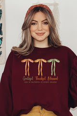 UL180P-E3111 Grateful Thankful Blessed Graphic Plus Sweatshirt $25