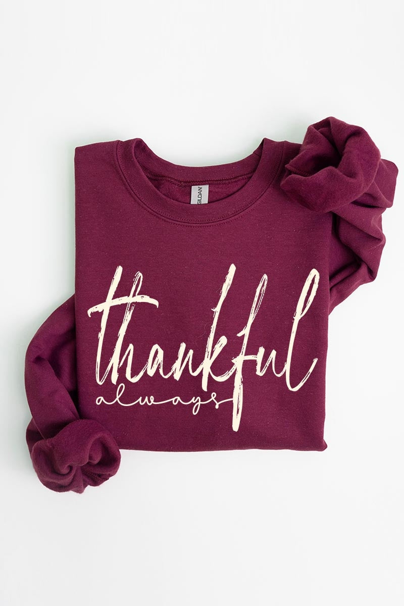 UL180P-E3170 Thankful Graphic Plus Sweatshirt $25