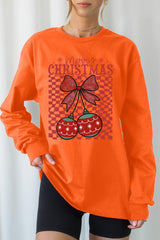 UL240-E3196 Cherry Ornament Christmas Graphic Long Sleeve Tee $13.75
