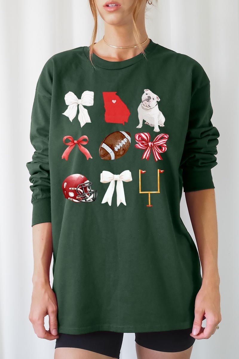 UL240-E3080 Georgia Football Graphic Long Sleeve Tee $13.75