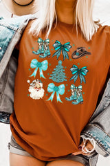 US3001-E3180 Western Christmas Graphic Tee $12.5