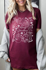 US3001-E3181 Christmas Doodle Graphic Tee $12.5
