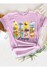 US3001-E3061KS Kansas State Brushstroke Graphic Tee $12.5