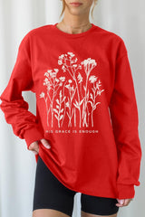 UL240P-E3146 Christian Wildflower Graphic Plus Long Sleeve Tee $17