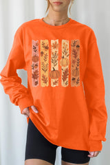 UL240P-E3110 Brushstroke Boho Fall Graphic Plus Long Sleeve Tee $17