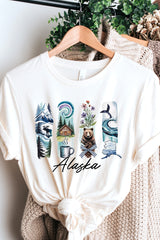 US3001-E3061AK Alaska State Brushstroke Graphic Tee $12.5