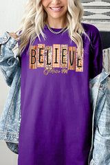 5000-E3167 Believe Fall Christian Graphic Heavy Cotton Tee $9