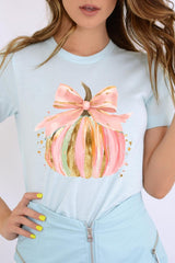 US3001P-E3083 Brushstroke Pumpkin Graphic Plus Tee $16