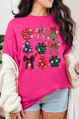 5000-E3195 Christmas Bow Paw Graphic Heavy Cotton Tee $9