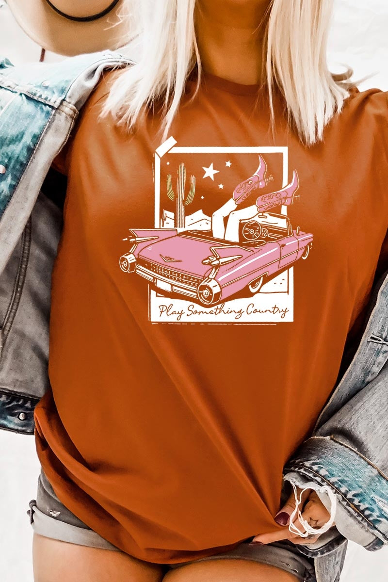 US3001-E3098 Play Something Country Graphic Tee $12.5