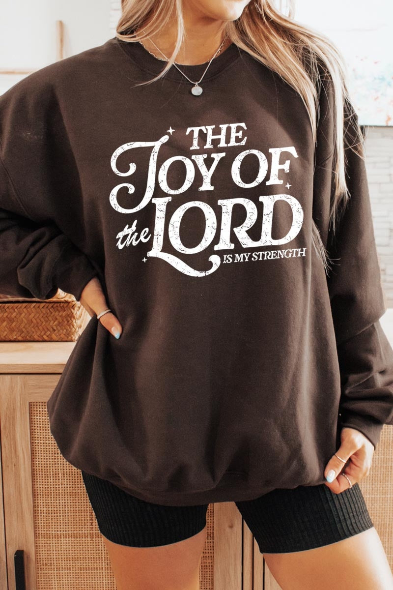 UL180P-E3179 Joy of the Lord Graphic Plus Sweatshirt $25
