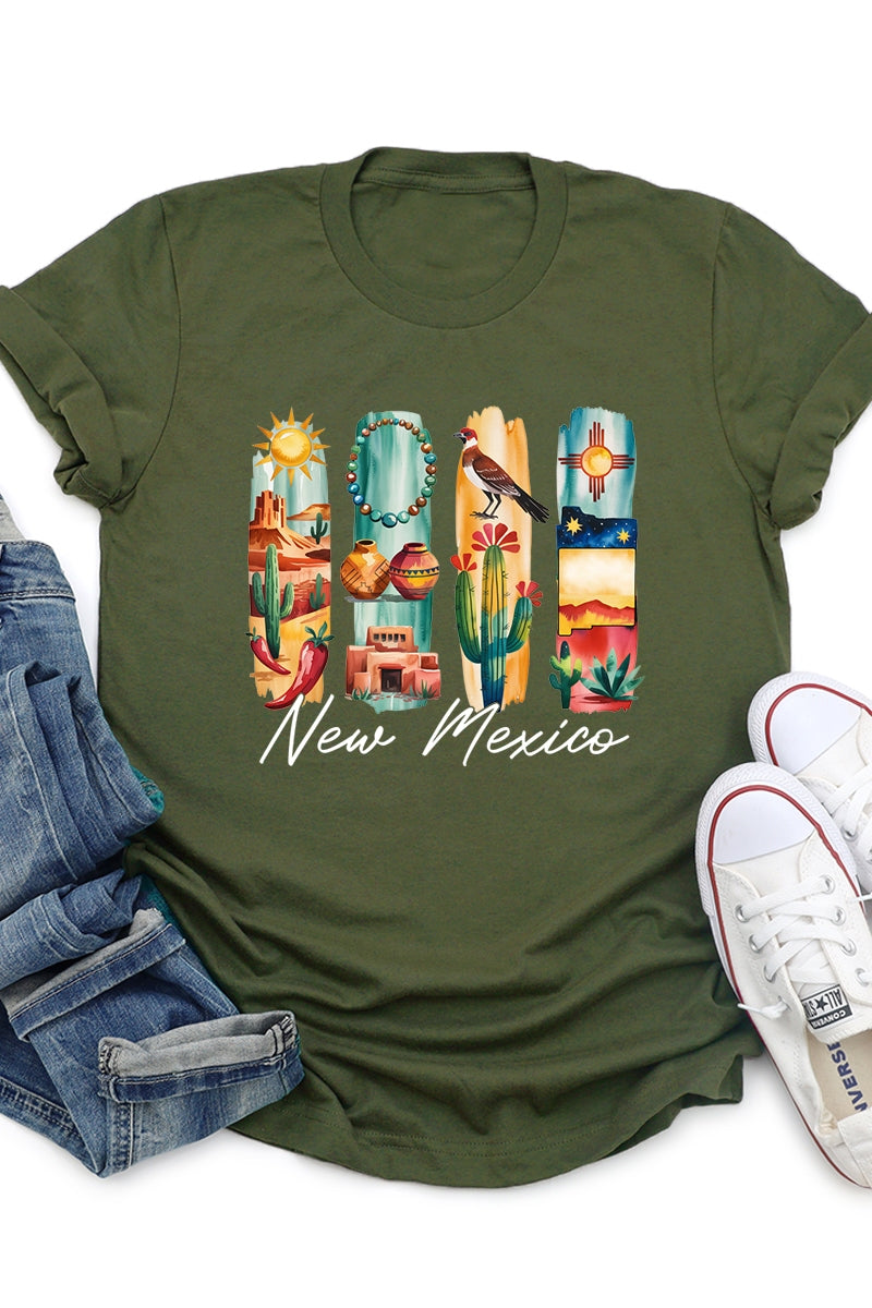 US3001-E3061NM New Mexico State Brushstroke Graphic Tee $12.5