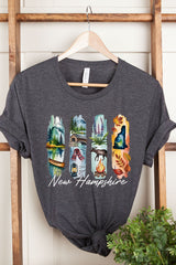 US3001P-E3061NH New Hampshire State Brushstroke Graphic Plus Tee $16