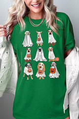 5000-E3106 Halloween Ghost Dog Graphic Heavy Cotton Tee $9