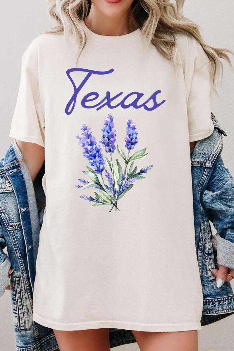 5000-E3060 Texas Bluebonnet Graphic Heavy Cotton Tee $9