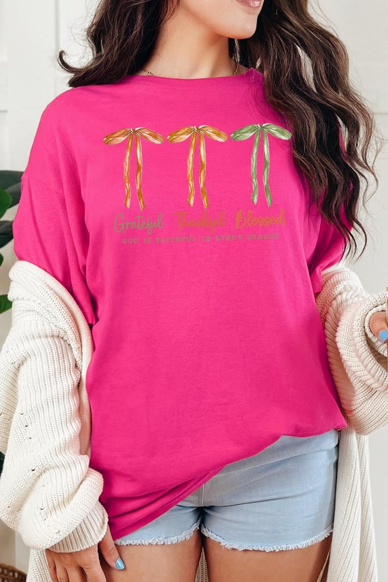 5000P-E3111 Grateful Thankful Blessed Plus Heavy Cotton Tee $12.75