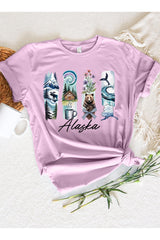 US3001P-E3061AK Alaska State Brushstroke Graphic Plus Tee $16