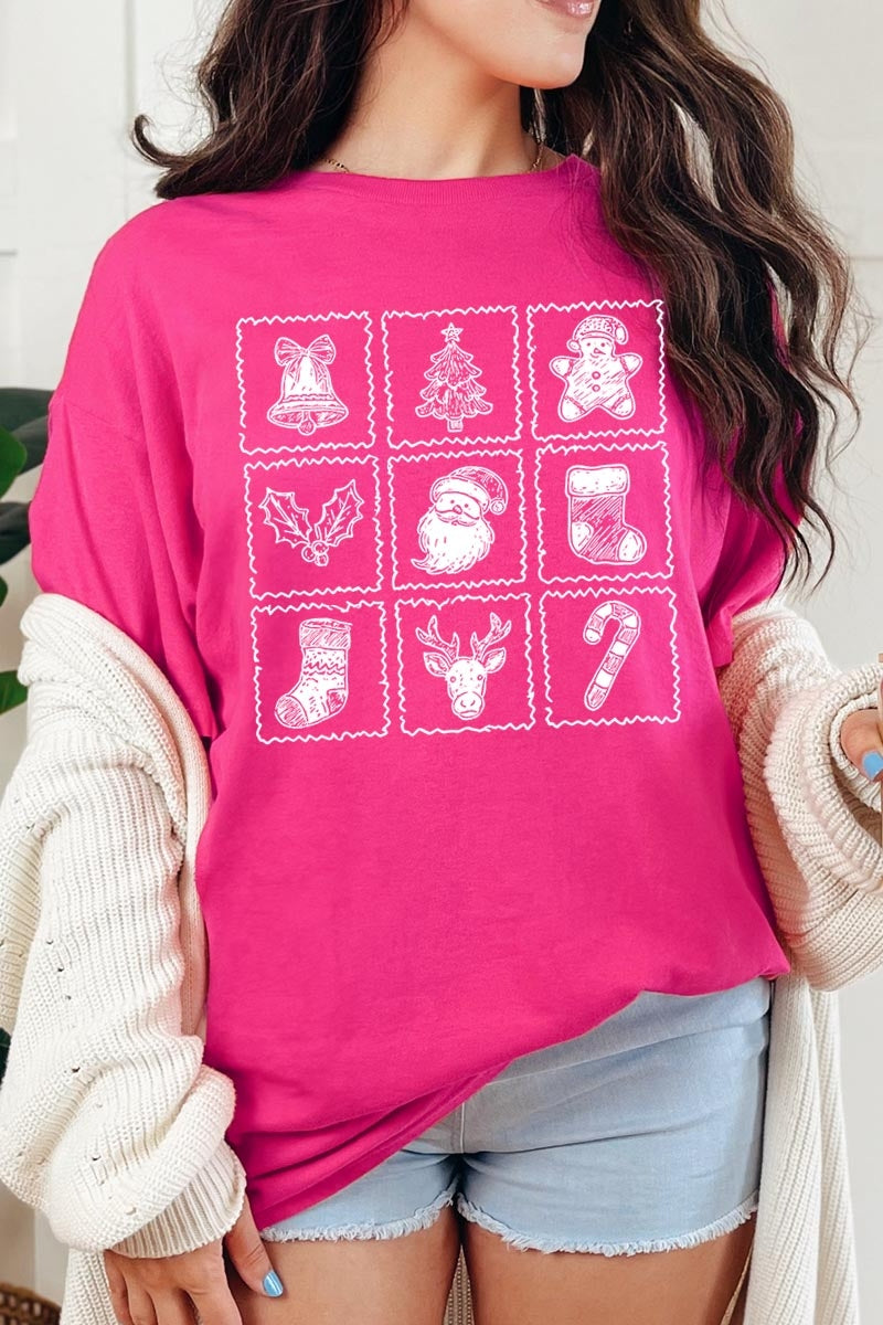 5000-E3215 Christmas Icons Graphic Heavy Cotton Tee $9
