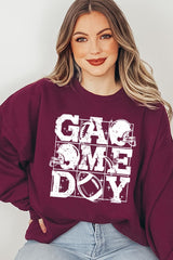 UL180P-E3073 Distressed Game Day Graphic Plus Sweatshirt $25