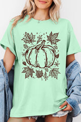 5000P-E3162 Fall Pumpkin Graphic Plus Heavy Cotton Tee $12.75