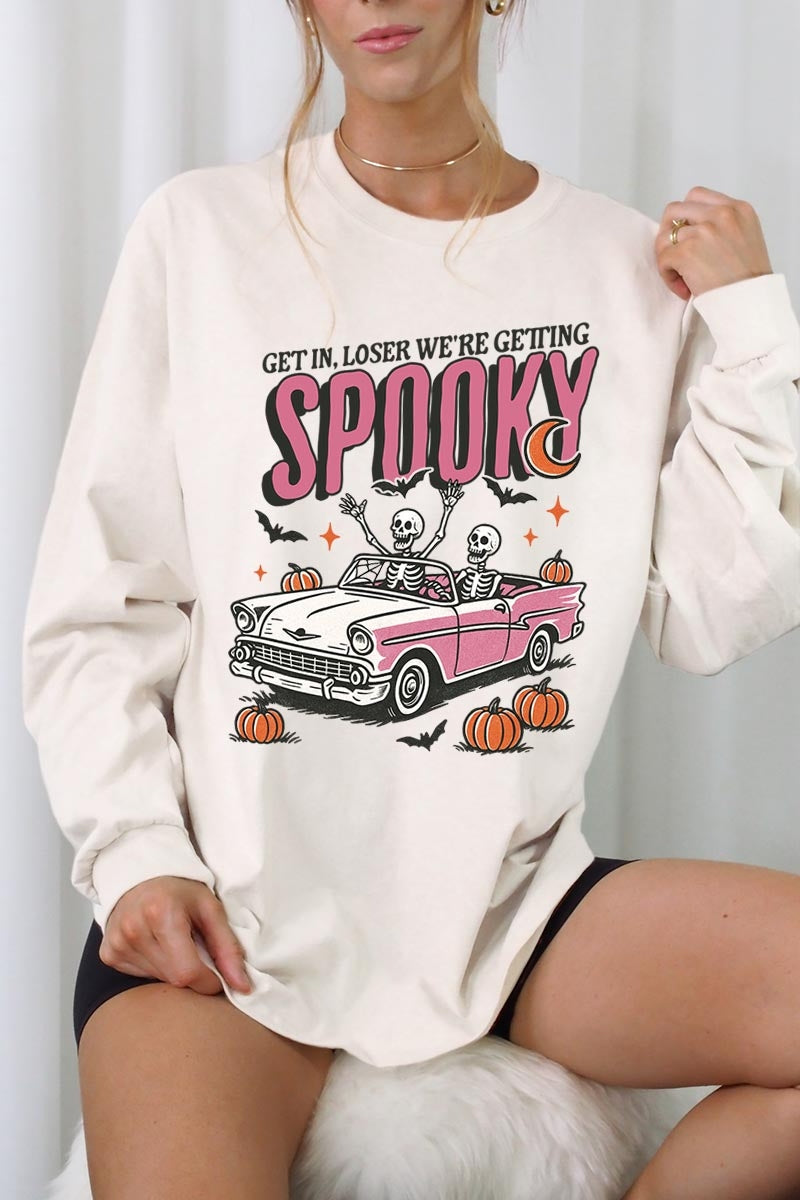 UL240P-E3142 Spooky Skeleton Graphic Plus Long Sleeve Tee $17