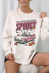 UL240P-E3142 Spooky Skeleton Graphic Plus Long Sleeve Tee $17