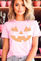 US3001-E3148 Cute Pumpkin Halloween Graphic Tee $12.5
